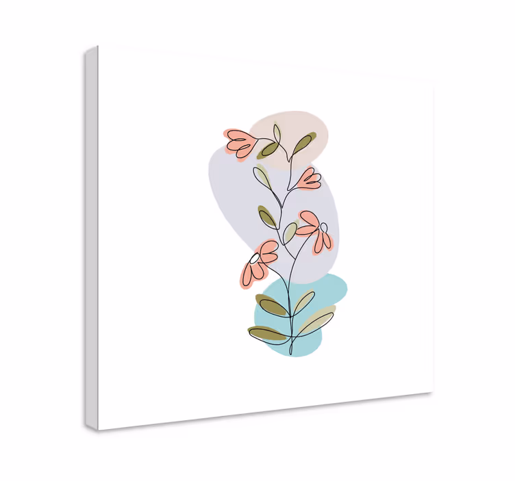 Cuadro de flores Diseño minimalista de flores de margarita - TenVinilo