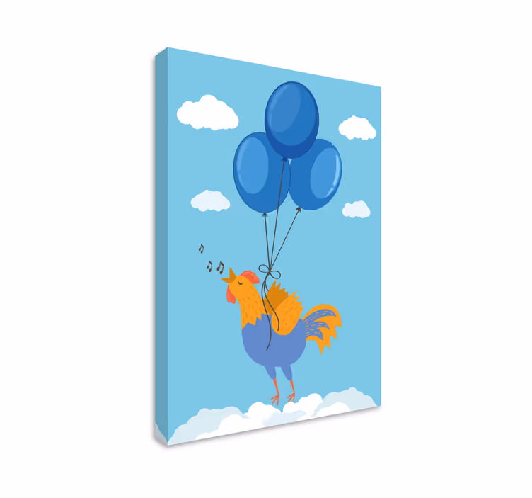 Cuadro animales globos del gallo cantor - TenVinilo