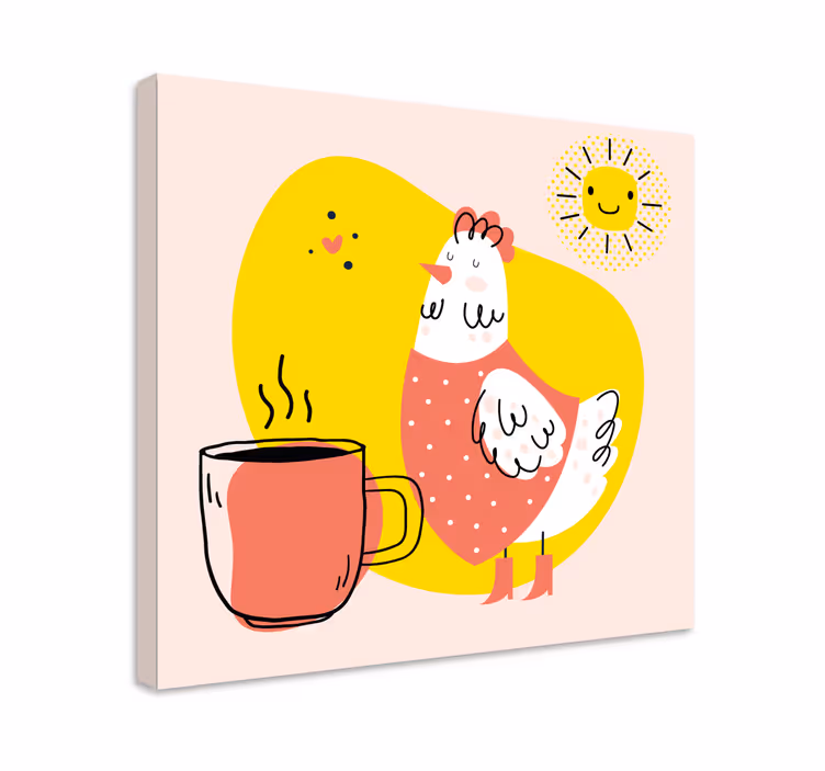 Cuadro animales gallina alegre de la mañana - TenVinilo