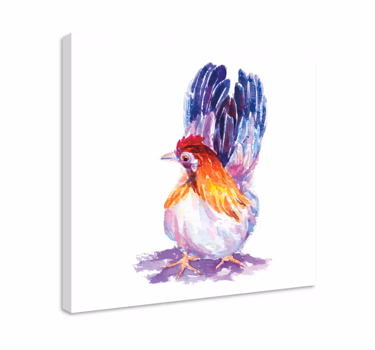 Cuadro aves figura de gallo colorido - TenVinilo