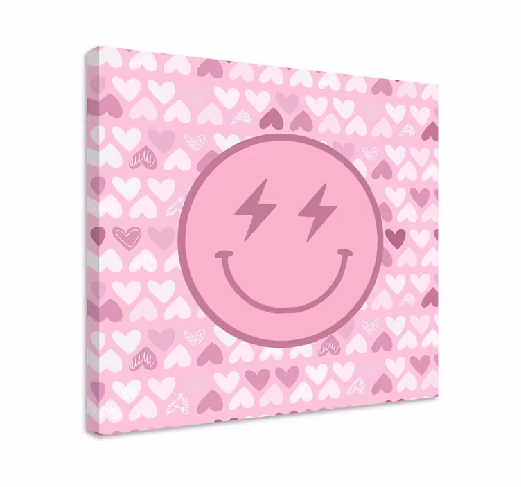 Cuadro frase motivadora icono de cara feliz - TenVinilo