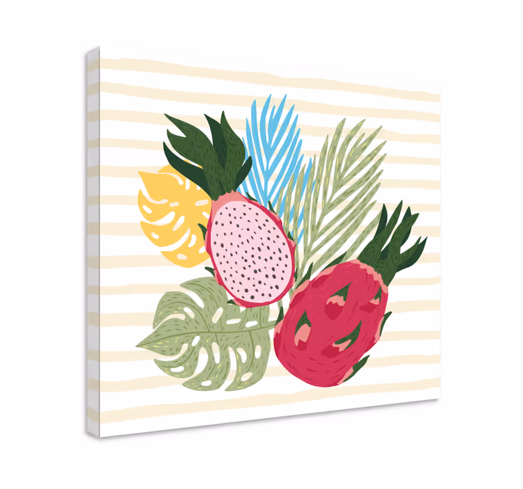 Cuadro bodegones arreglo de frutas tropicales - TenVinilo