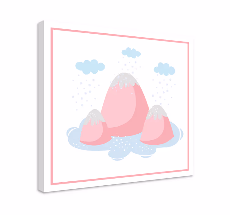 Cuadro elegante paisaje montañoso rosa - TenVinilo