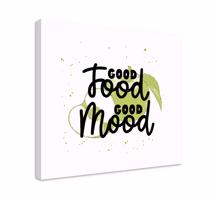 Cuadro frase buena comida buen Ánimo - TenVinilo