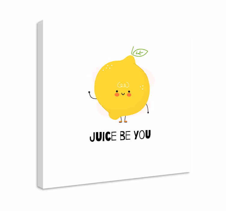 Cuadro frase Cita divertida con limón amarillo - TenVinilo