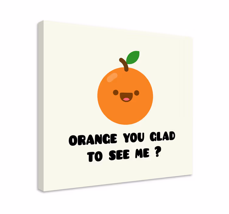 Cuadro bodegones personaje naranja alegre - TenVinilo