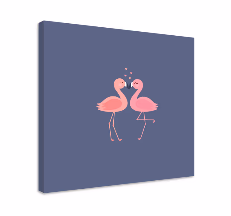 Cuadro para recibidor Flamencos formando un corazón - TenVinilo