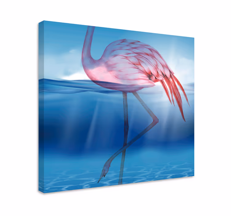 Cuadro aves flamenco elegante en pose - TenVinilo