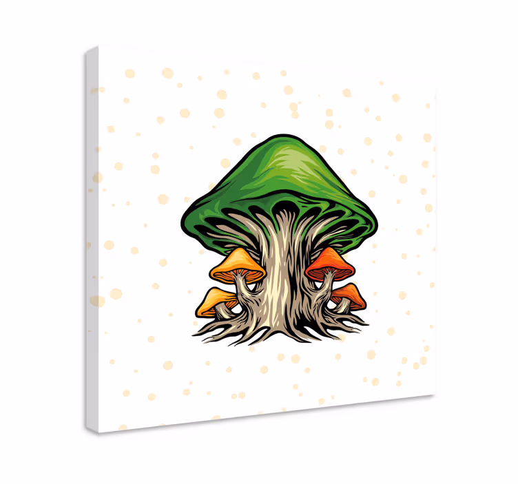 Cuadro de flores patrón de crecimiento de hongos - TenVinilo