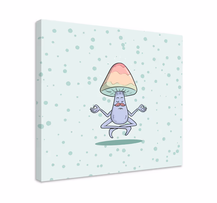 Cuadro con frase hongo meditador - TenVinilo