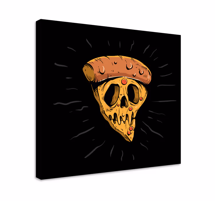 Cuadro con frase porción de pizza de calavera - TenVinilo
