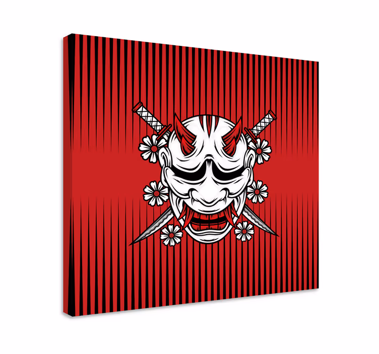 Cuadro de mandala máscara de demonio - TenVinilo