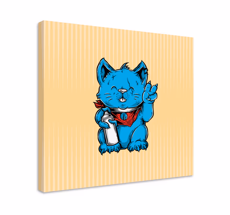 Cuadro moderno Gato de dibujos animados con pendiente - TenVinilo