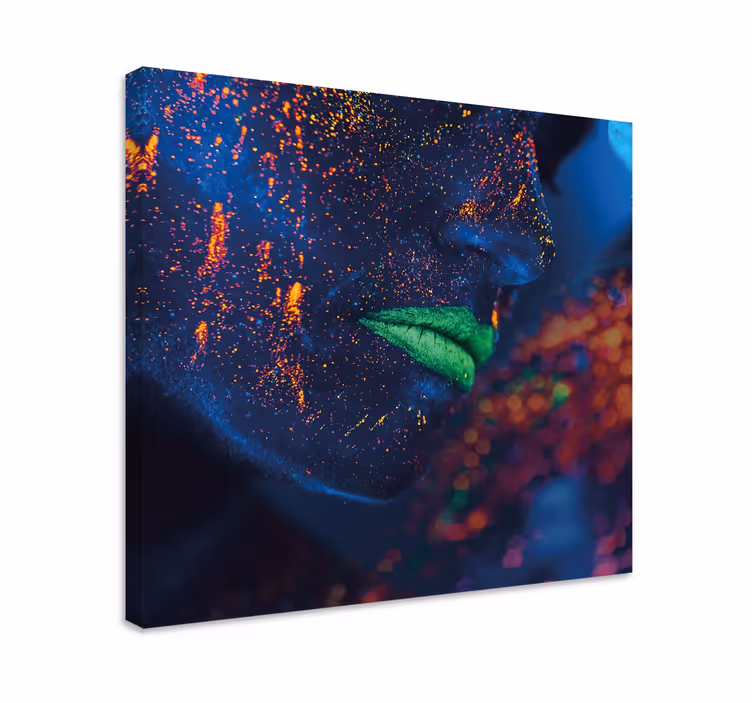 Cuadro moderno Boca colorida pintada a mano - TenVinilo