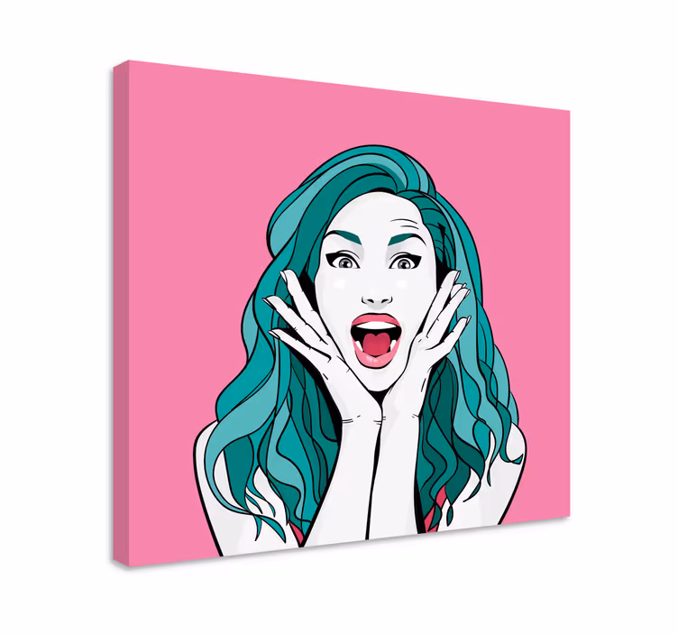 Cuadro moderno Mujer gritando estilo pop art - TenVinilo