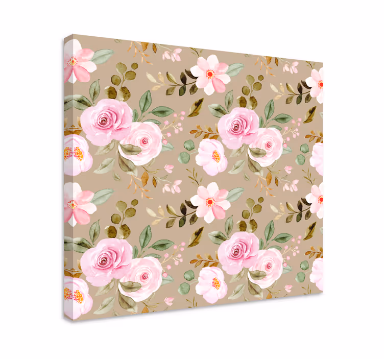 Cuadro de flores composición de flores rosadas - TenVinilo