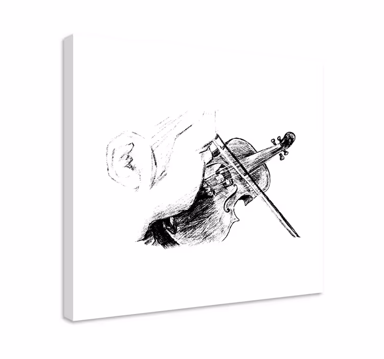 Cuadro musical violinista tocando melodía - TenVinilo