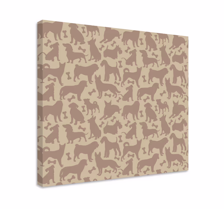 Cuadro de perro patrones caninos juguetones - TenVinilo