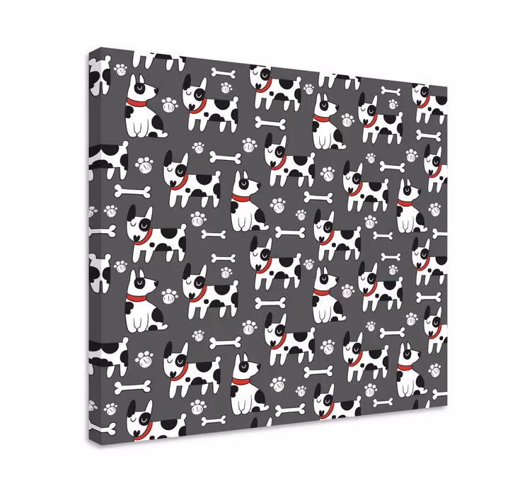 Cuadro de perro patrones divertidos de perro - TenVinilo
