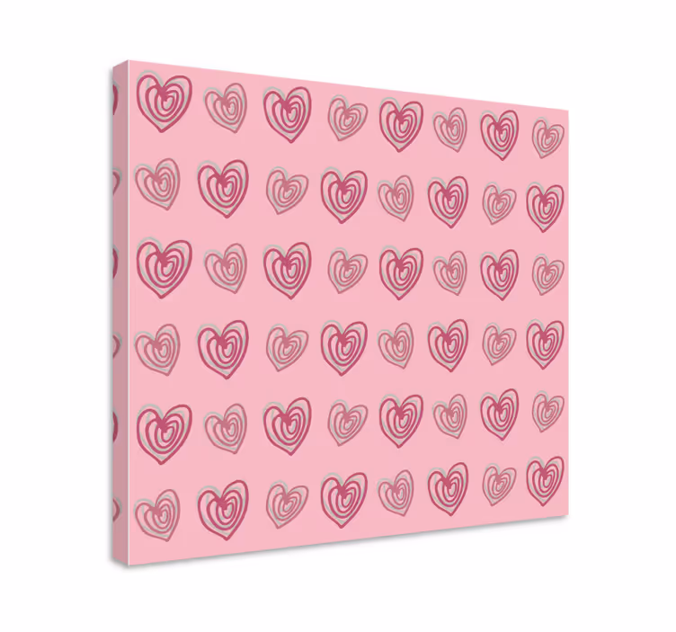 Cuadro frase motivadora diseño de patrón de corazones - TenVinilo