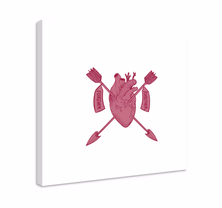 Cuadro abecedario corazón y flechas - TenVinilo