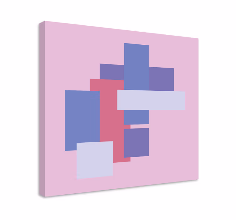 Cuadro figuras geométricas composición de bloques abstractos - TenVinilo