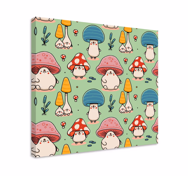 Cuadro animales criaturas de hongos adorables - TenVinilo