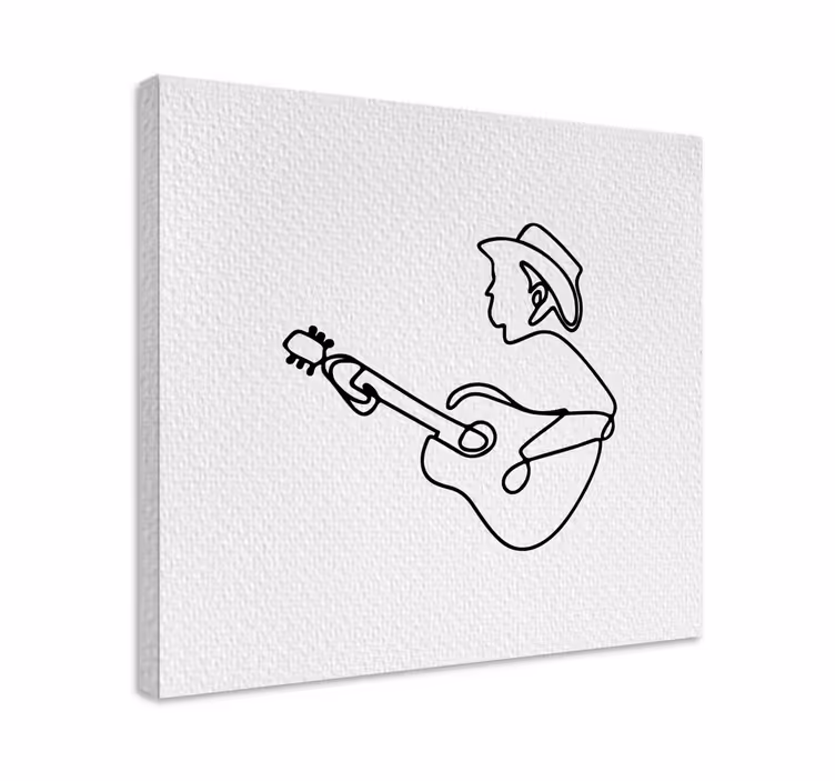 Cuadro musical Guitarrista negro minimalista - TenVinilo