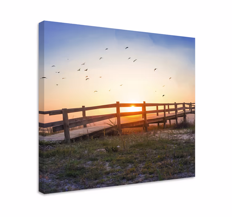 Cuadro paisajes atardecer sereno vista - TenVinilo
