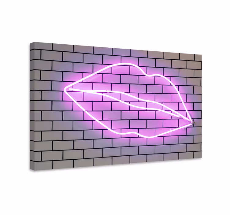 Cuadro en arte Detalle de labios de mujer en ladrillos - TenVinilo