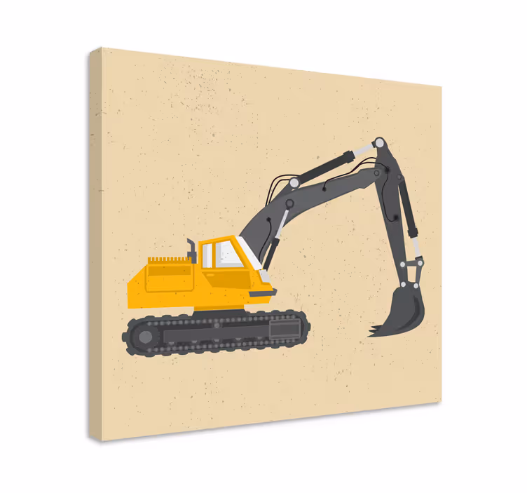 Cuadro deporte excavadora maquinaria impresa - TenVinilo
