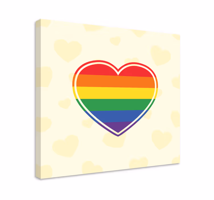 Cuadro casa Orgullo gay plano en forma de corazón - TenVinilo
