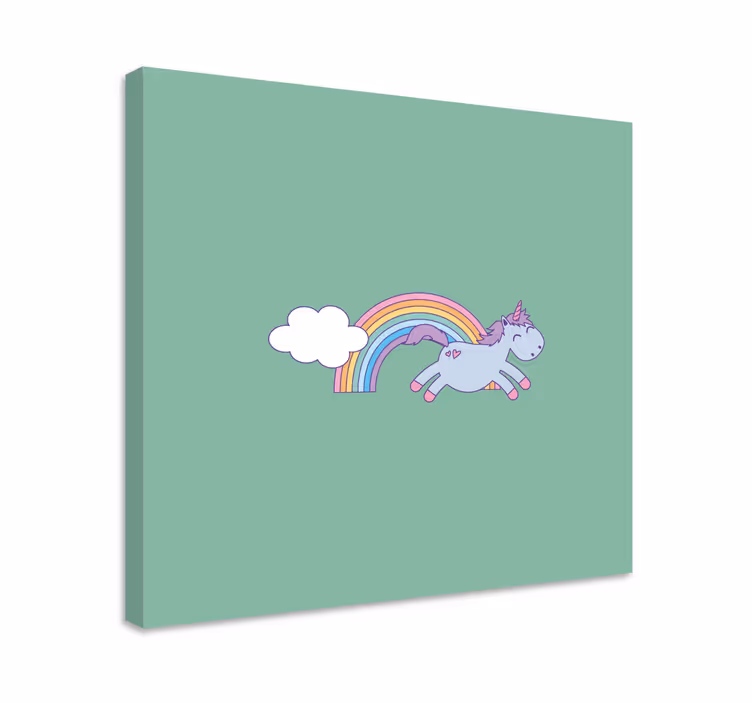 Cuadro de unicornios salto de unicornio feliz - TenVinilo