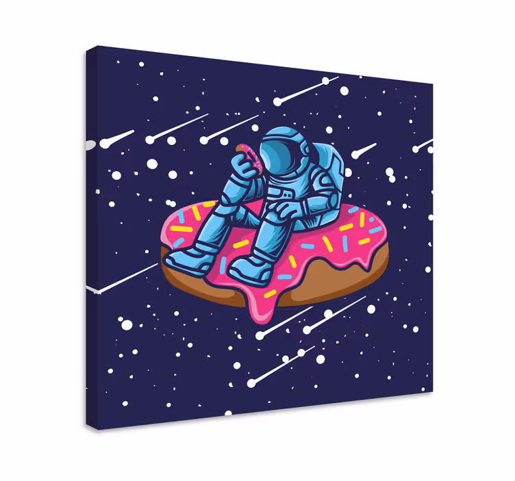 Cuadro para dormitorio Amante de las donas de astronauta - TenVinilo