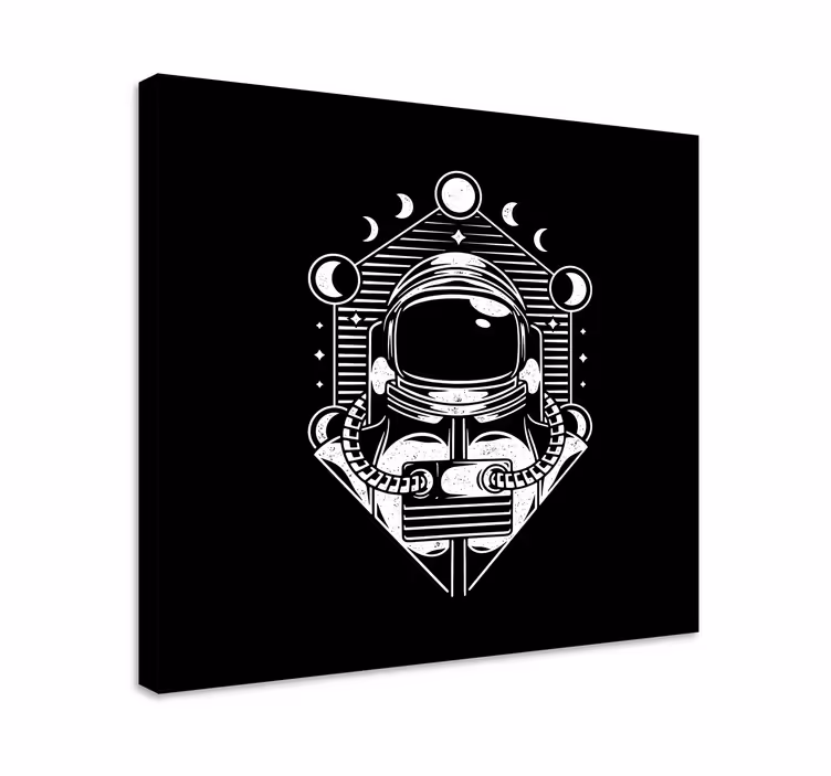 Cuadro decorativo videojuego fases lunares astronauta - TenVinilo