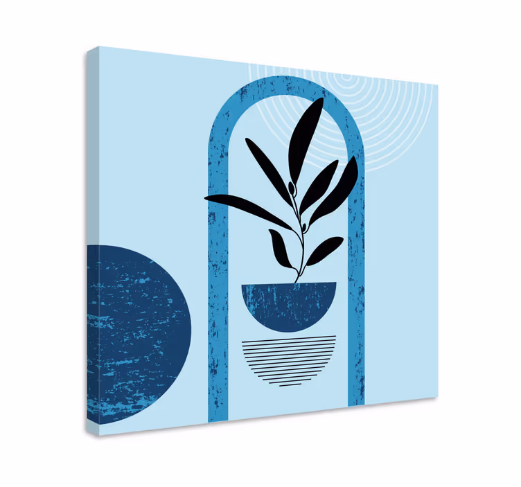 Cuadro de flores ilustración de planta minimalista - TenVinilo