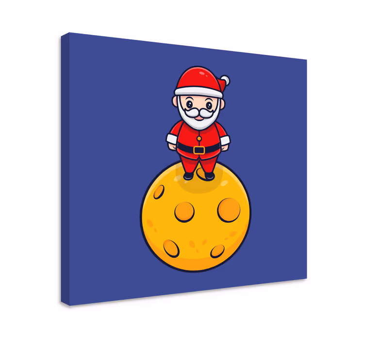 Cuadro infantil santa en la luna - TenVinilo