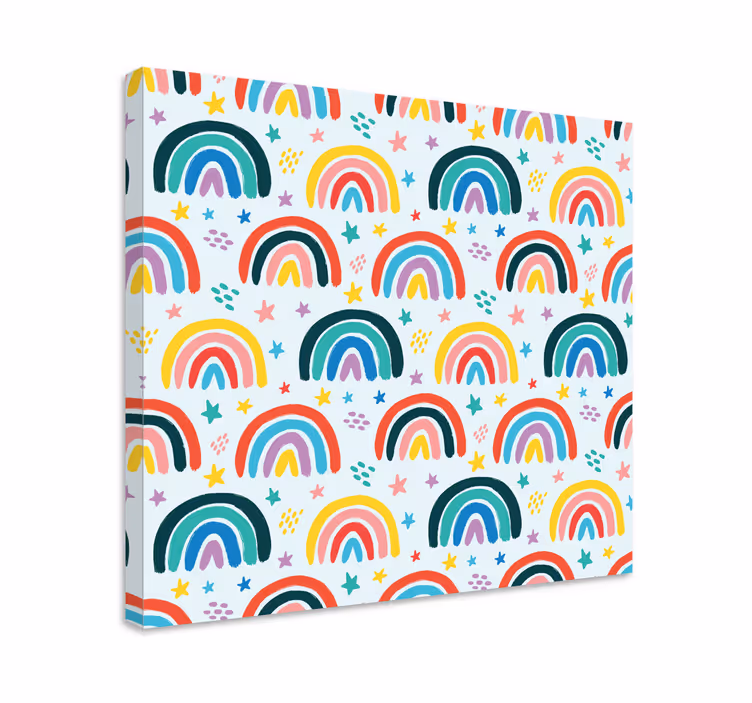Cuadro infantil patrón arcoíris colorido - TenVinilo