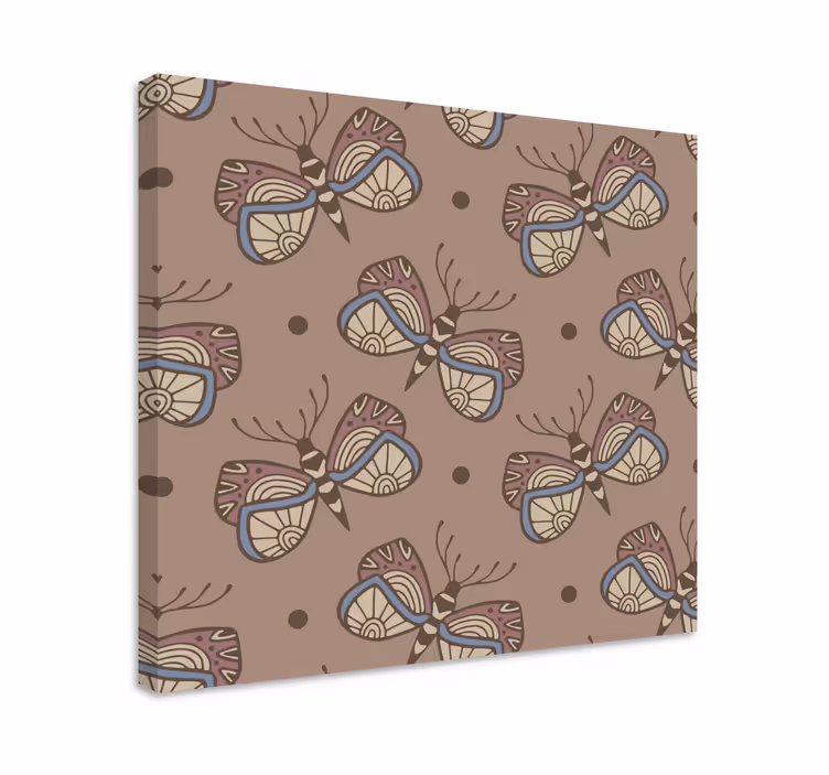Cuadro para salón Mariposas marrones de dibujos animados - TenVinilo