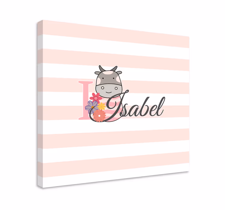 Cuadro de personas diseño de vaca adorable - TenVinilo