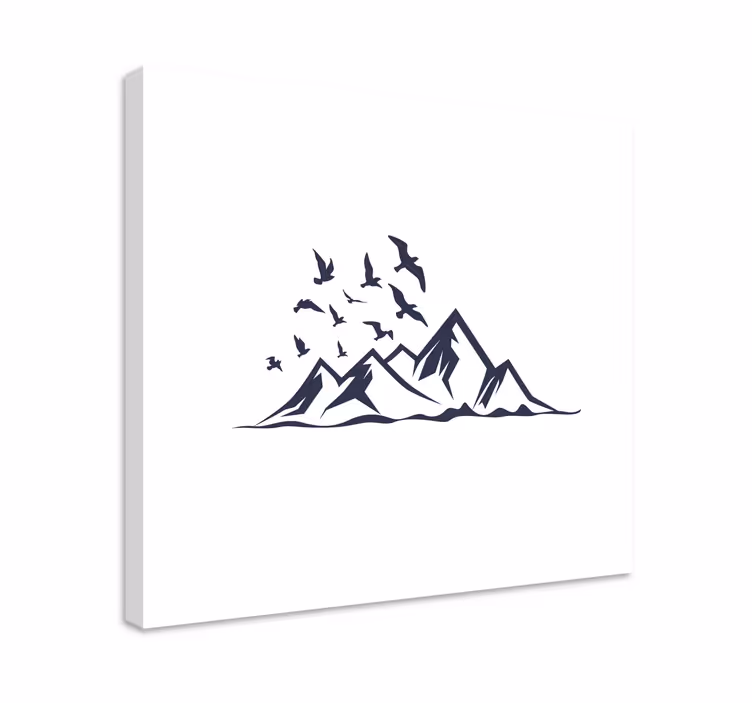 Cuadro paisajes silueta de cadena montañosa - TenVinilo