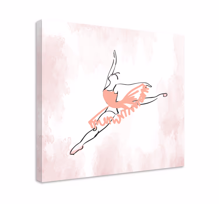 Cuadro infantil Bailarina bailando arte lineal - TenVinilo