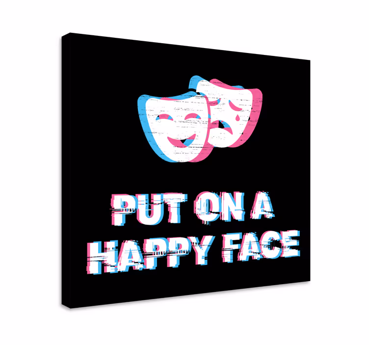 Cuadro frase expresión de cara feliz - TenVinilo