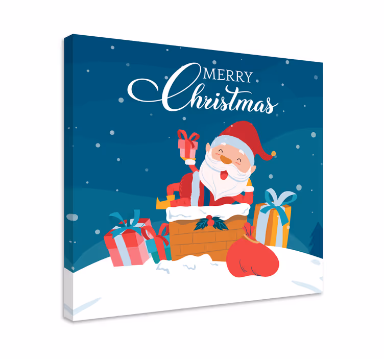 Cuadro de navidad Feliz navidad santa - TenVinilo