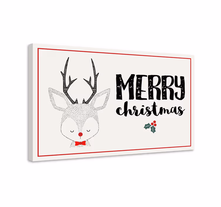 Cuadro ciervos feliz navidad renos - TenVinilo