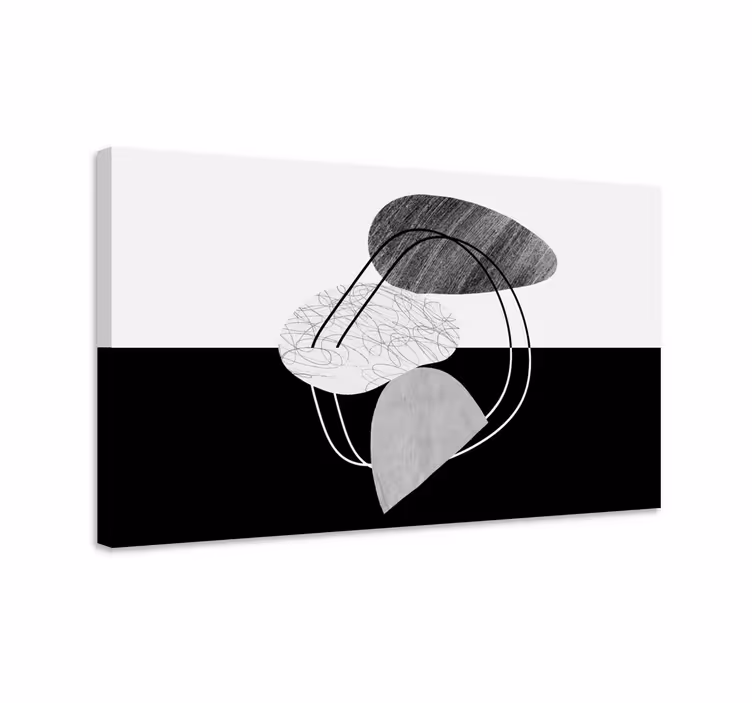 Cuadro abstracto fusión de formas geométricas - TenVinilo