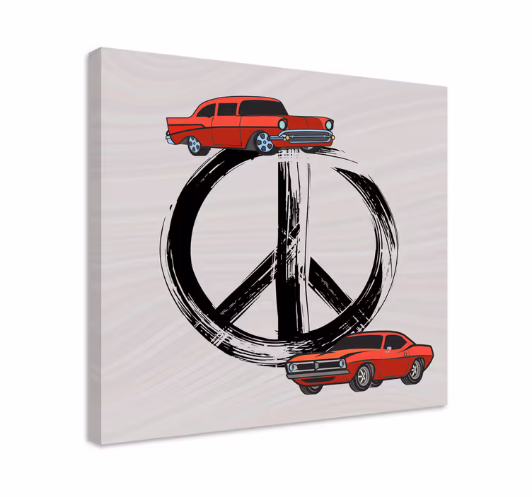 Cuadro deporte coches clásicos en paz - TenVinilo