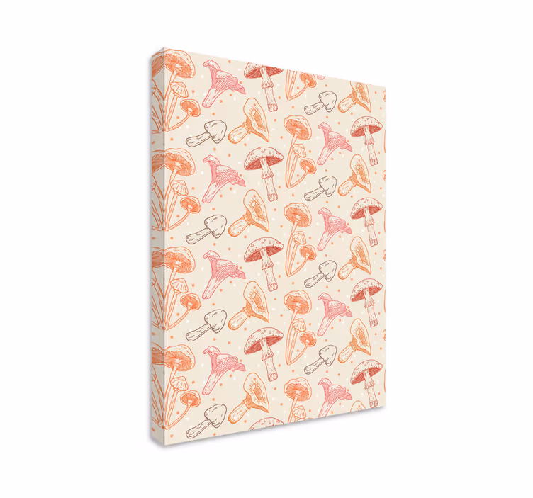 Cuadro de flores con motivos de hongos - TenVinilo