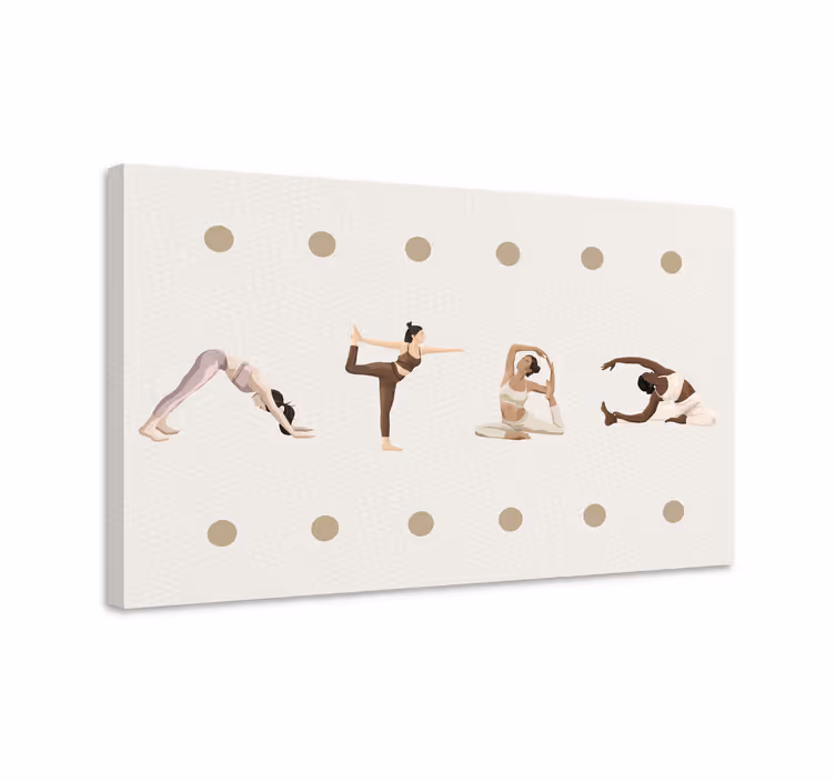 Cuadro con frase secuencia de posturas de yoga - TenVinilo