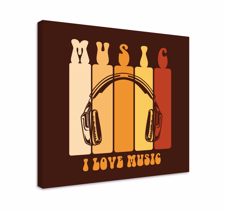Cuadro musical auriculares y sonido - TenVinilo